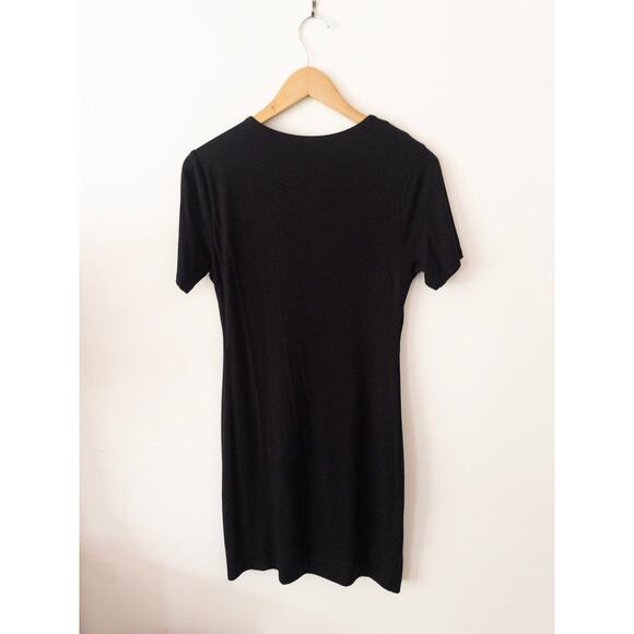 Good American Good Touch Super Stretch T-Shirt Minidress in Black001 NWT - Picture 3 of 6